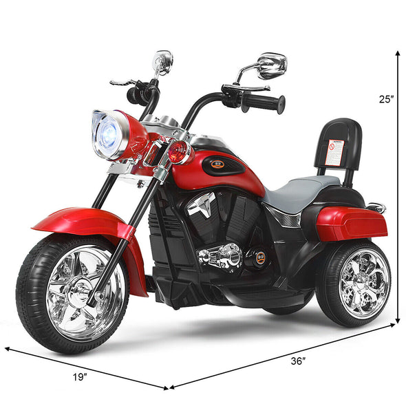 Kids' Ride-On Motorcycle with Adjustable Headlight and All-Terrain Wheels