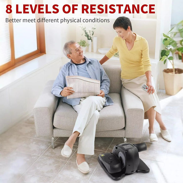 Compact Under Desk Ellipse Leg Exerciser | Adjustable, Massage Pedals