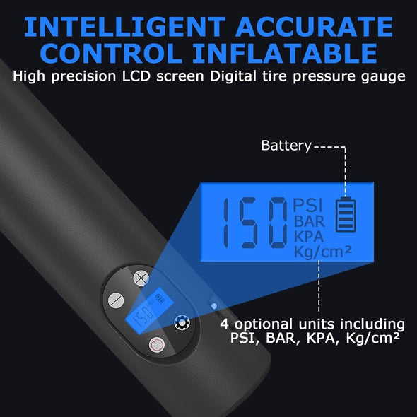 Portable Tire Air Inflator Compressor for Car, Compact & Cordless