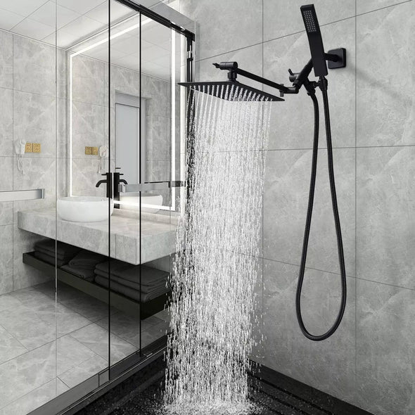 8-Inch Rain Shower Head with Handheld Combo & Adjustable