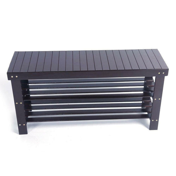 Modern 3-Tier Bamboo Shoe Bench for Entryway & Home Organization