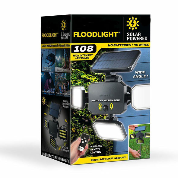 Outdoor Solar LED Floodlight with Motion Sensor and Remote Control