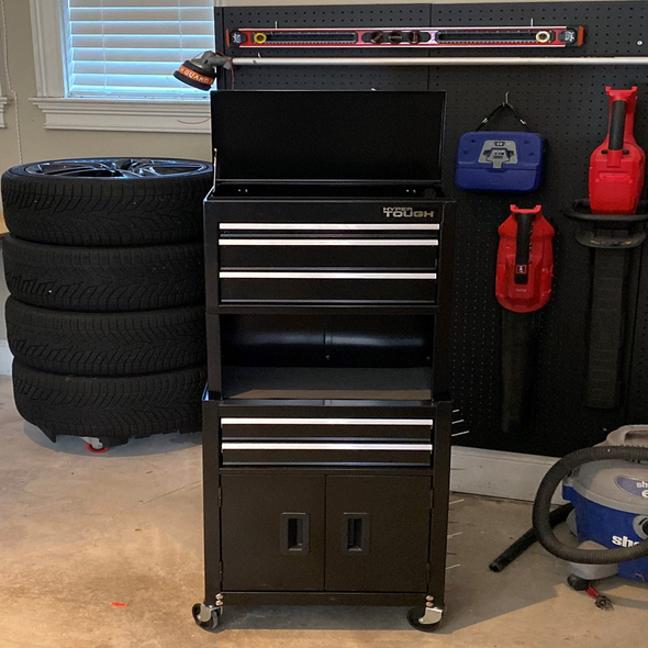 Large Capacity Rolling Tool Chest with Drawers, Stainless Toolbox