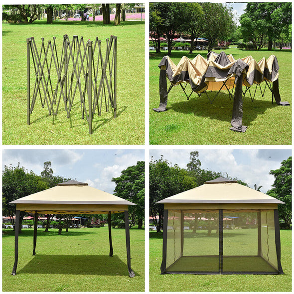Gazebo Tent with Netting and Carry Bag - Waterproof & Pop-Up Design