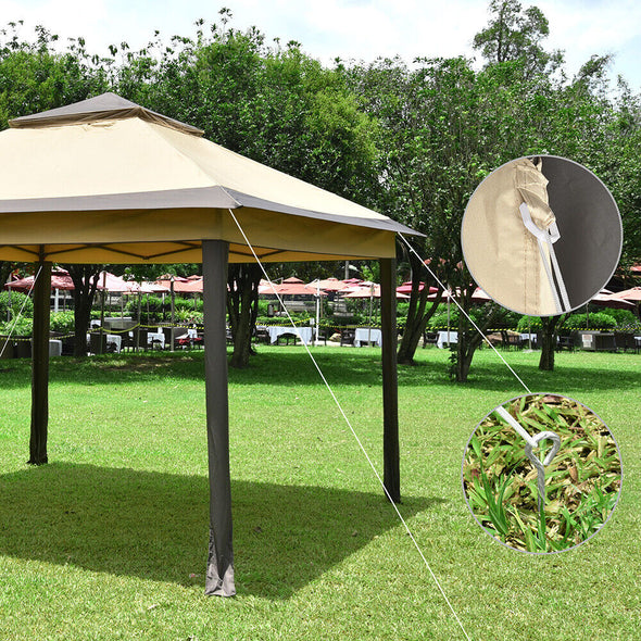 Gazebo Tent with Netting and Carry Bag - Waterproof & Pop-Up Design