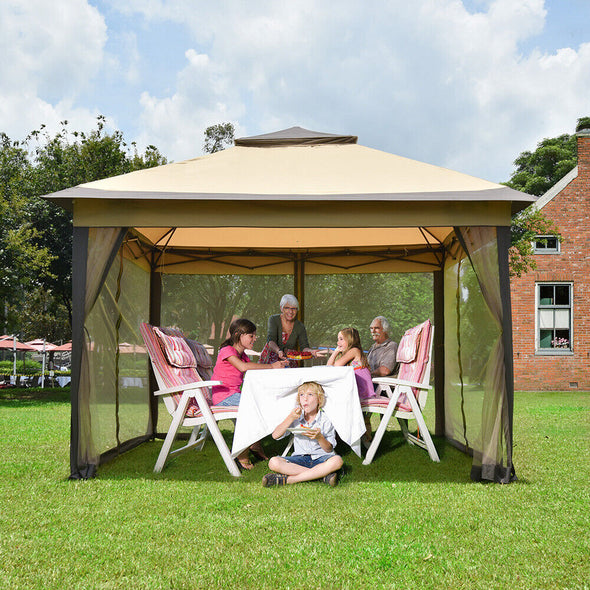 Gazebo Tent with Netting and Carry Bag - Waterproof & Pop-Up Design