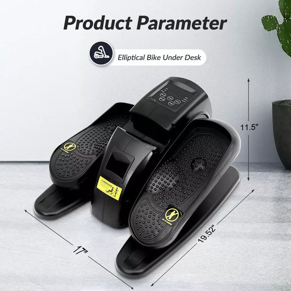 Compact Under Desk Ellipse Leg Exerciser | Adjustable, Massage Pedals