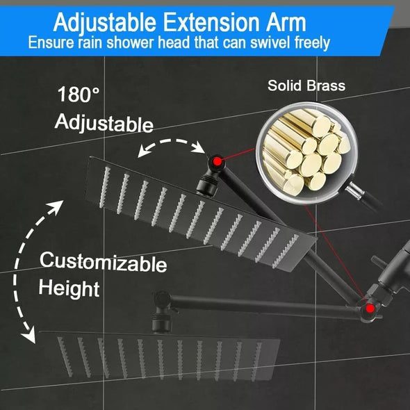 8-Inch Rain Shower Head with Handheld Combo & Adjustable