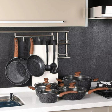 12-Piece Granite Non-Stick Pots and Pans Set, Versatile Cookware