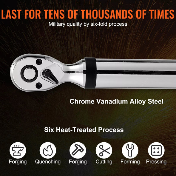 Digital Torque Wrench 3/8” Drive, 3.7-37 ft.lb ±2% Accuracy