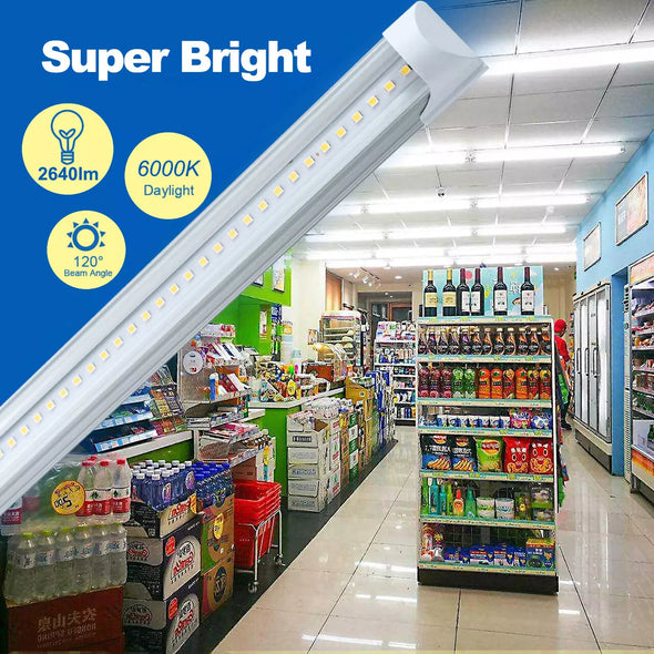 4FT LED Shop Light 6-Pack, Bright 24W, 2640lm, Energy Efficient