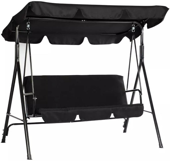 3-Seat Patio Swing Canopy, Adjustable Canopy, Removable Cushions