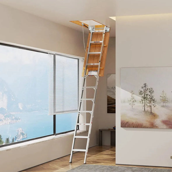 Collapsible Aluminum Folding Attic Ladder 54 Inch – Adjustable