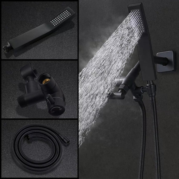 8-Inch Rain Shower Head with Handheld Combo & Adjustable