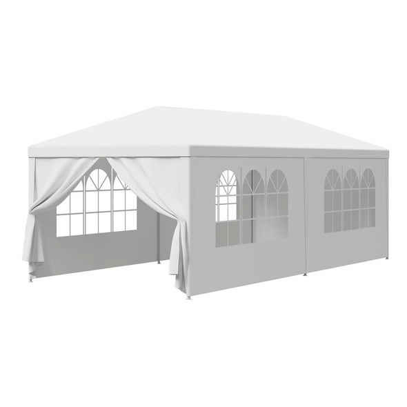 10 x 20' Outdoor Gazebo Party Tent with 6 Side Walls, UV-Resistant