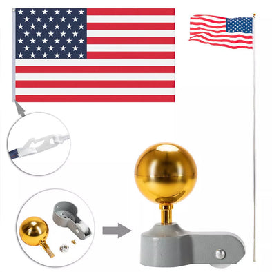 20ft Telescopic Flagpole Kit, Rustproof Aluminum, Adjustable Height