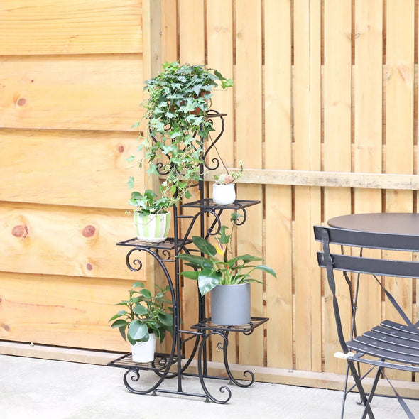 Premium Metal Plant Stand, Tiered Display Rack for Indoor & Outdoor