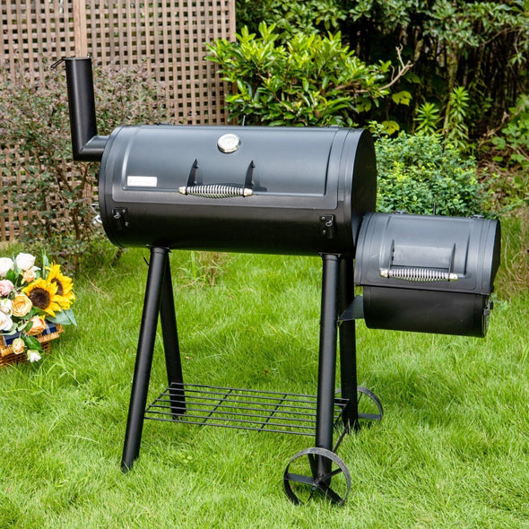 Charcoal Grill with Offset Smoker Combo for Versatile Outdoor Cooking