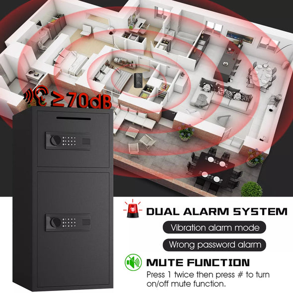 Large Fireproof Home Safe Box with Touchscreen Keypad & 5 Locking Bolts