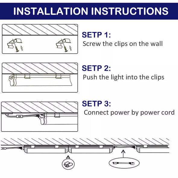 4FT LED Shop Light 6-Pack, Bright 24W, 2640lm, Energy Efficient