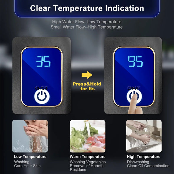 Instant Tankless Water Heater, On-Demand Hot Water, Energy-Efficient