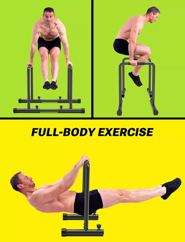 Heavy-Duty Dip Station for Home Workouts, Adjustable and Portable