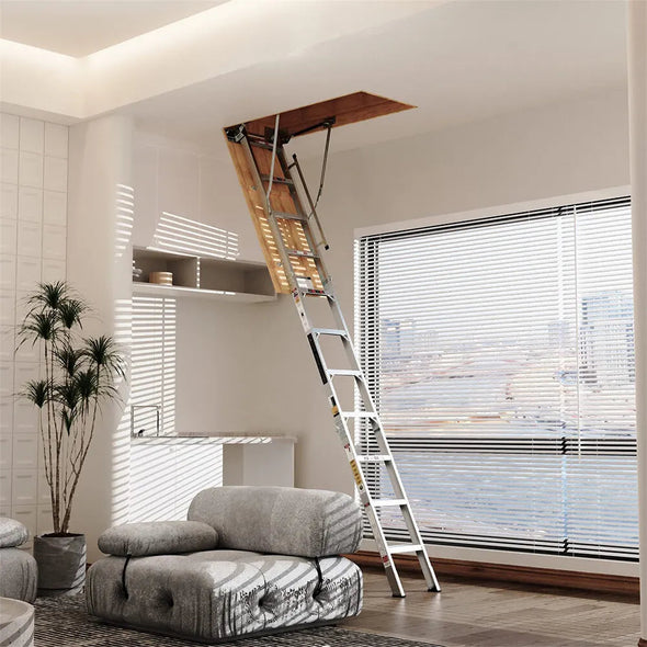 Collapsible Aluminum Folding Attic Ladder 54 Inch – Adjustable