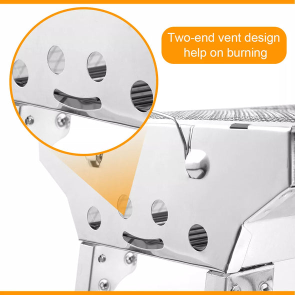 Portable Charcoal Grill with Folding Legs, Outdoor BBQ Grill for 5-10