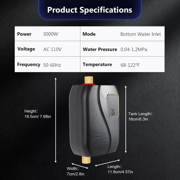 Instant Tankless Water Heater, On-Demand Hot Water, Energy-Efficient