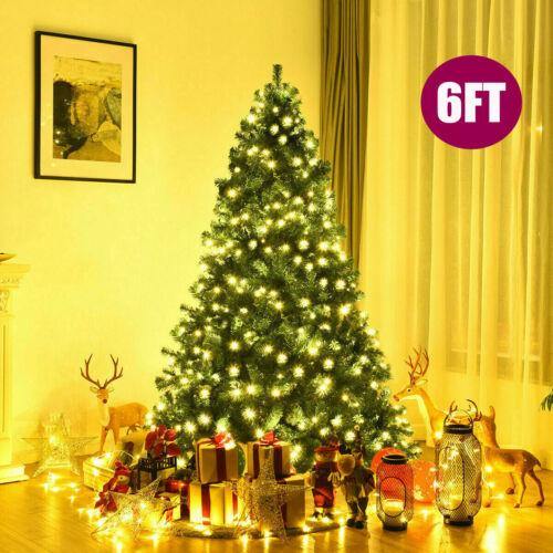 6ft Artificial Christmas Tree with 300 LED Warm White Lights