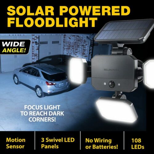 Outdoor Solar LED Floodlight with Motion Sensor and Remote Control