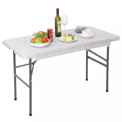 4 FT Lightweight Folding Table, Portable Dining Table