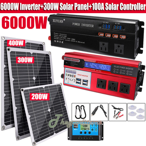 6000W Solar Panel Kit 100A Home Power Generator with 110V Grid System