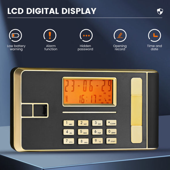 Large Home Safe 4.5 Cub Fireproof Double Lockbox with Digital Keypad