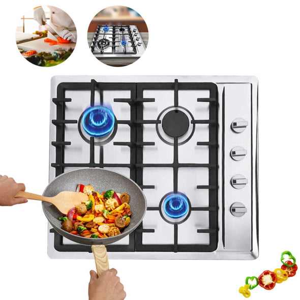 23" 4-Burner Built-In Gas Cooktop, High Power & Safety Performance