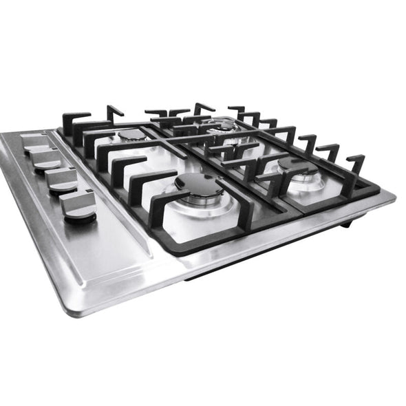 23" 4-Burner Built-In Gas Cooktop, High Power & Safety Performance