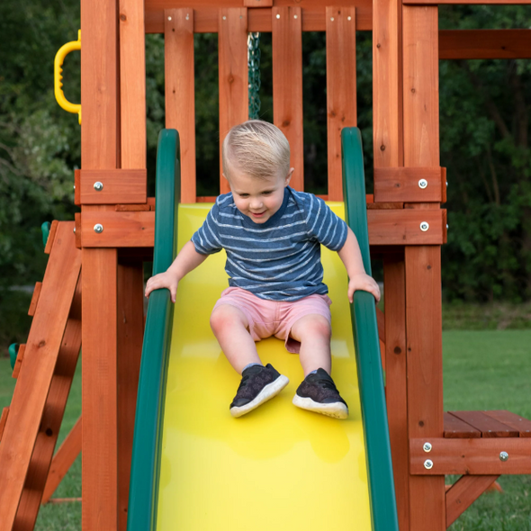 Tucson Cedar Wooden Swing Set – Kids Outdoor Playground with Slide