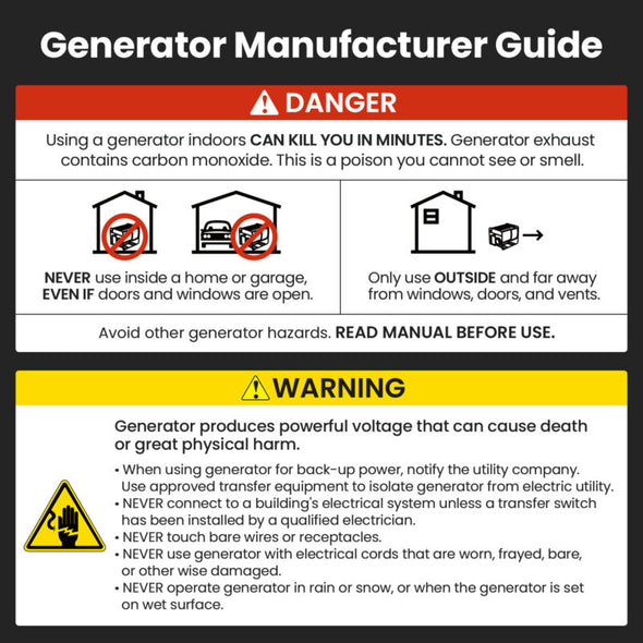 5500 / 5000W Electric Start Inverter Generator - 4-Stroke, 223cc