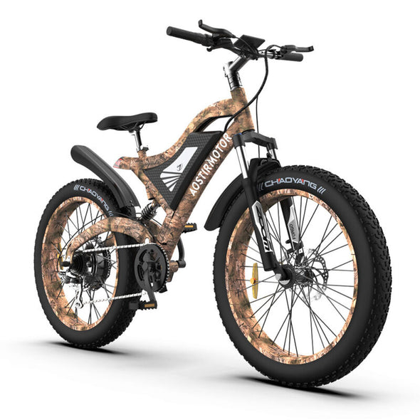 1500W 48V Ebike 26" Fat Tire Electric Mountain Bike with Suspension