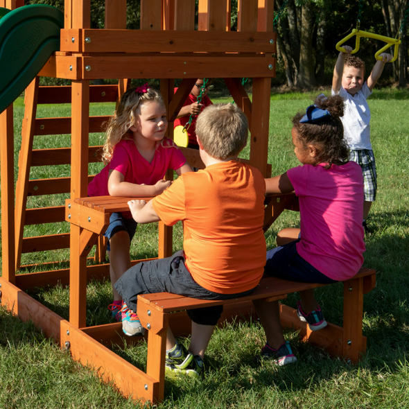 Tucson Cedar Wooden Swing Set – Kids Outdoor Playground with Slide