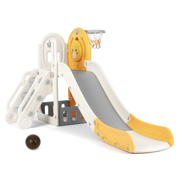 5 in 1 Toddler Slide & Freestanding Kids Playground with Climber, Hoop