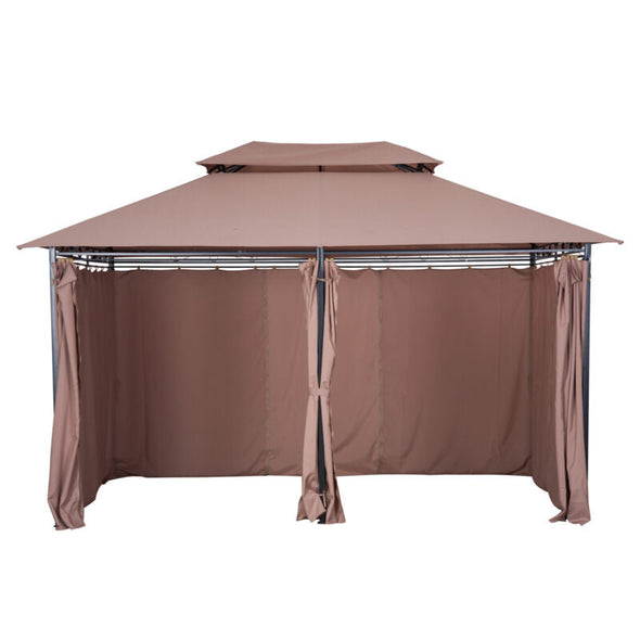10'x13' Outdoor 2-Tier Vented Canopy Gazebo BBQ Party Tent Shelter Shade