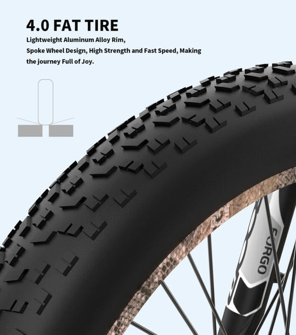 1500W 48V Ebike 26" Fat Tire Electric Mountain Bike with Suspension