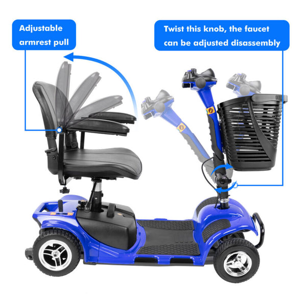 4-Wheel Mobility Scooter – Folding Power Wheelchair for Home & Travel