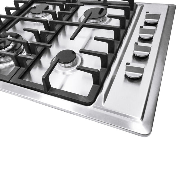 23" 4-Burner Built-In Gas Cooktop, High Power & Safety Performance