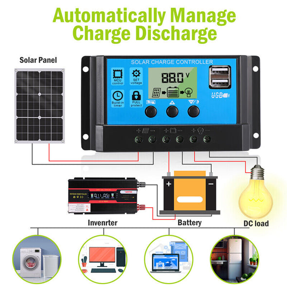 6000W Solar Panel Kit 100A Home Power Generator with 110V Grid System