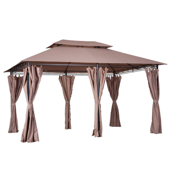 10'x13' Outdoor 2-Tier Vented Canopy Gazebo BBQ Party Tent Shelter Shade