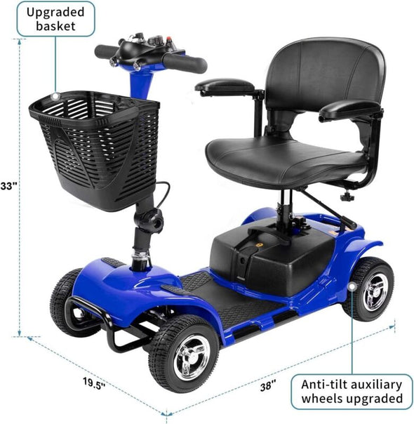 4-Wheel Mobility Scooter – Folding Power Wheelchair for Home & Travel