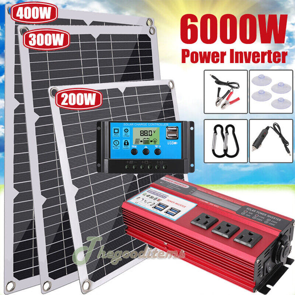 6000W Solar Panel Kit 100A Home Power Generator with 110V Grid System