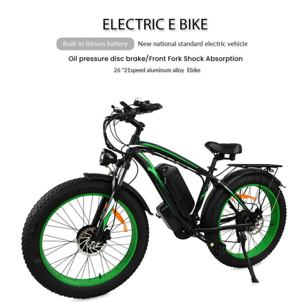 1500W Fat Tire Electric Bike Dual Motor 48V 15Ah for Adults - 45km/h